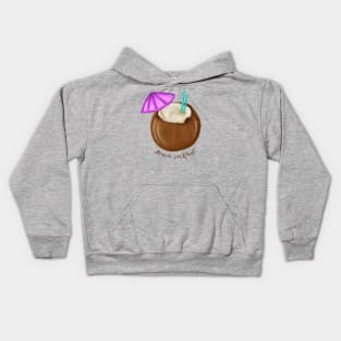 Beach Cocktail in Coconut. Beach Summer 2022 Kids Hoodie